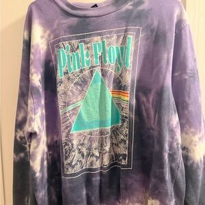 Pink Floyd Tie-Dye Purple & Teal Graphic Sweatshirt